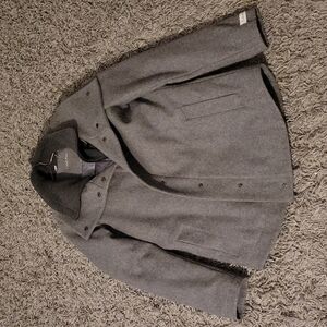 Calvin Klein winter pea coat with double collar. Size XS. Gray.